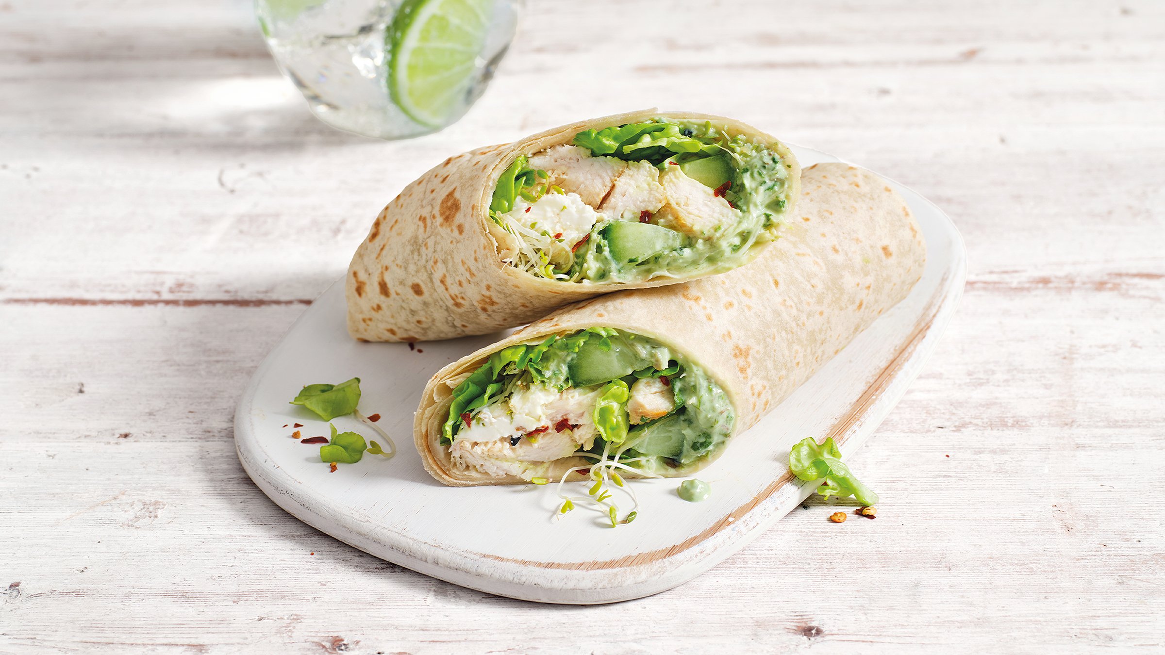 Grilled Chicken Wrap with Green Goddess Spread Helgas
